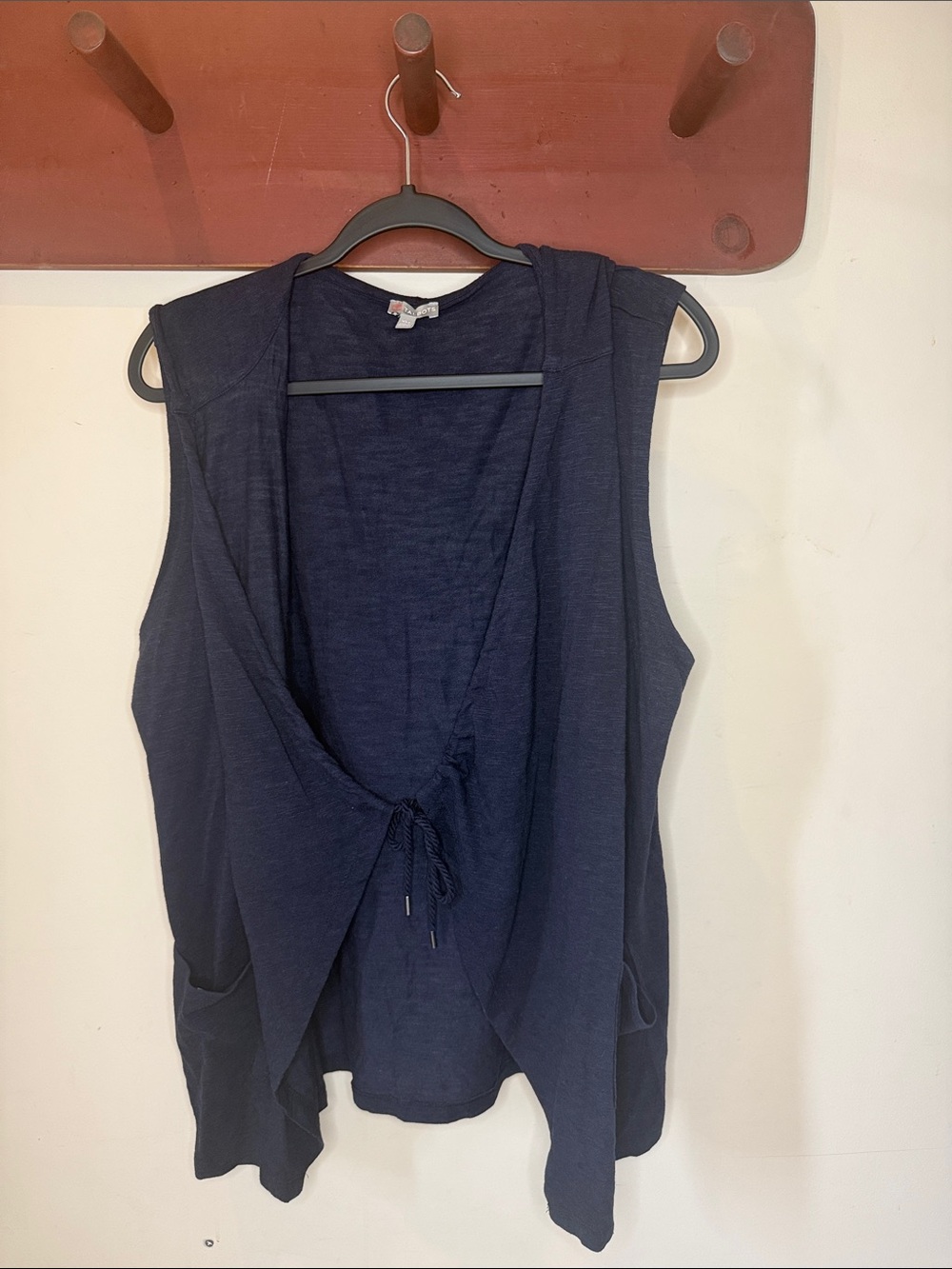 Talbots Navy Open-Front Tie Sleeveless Tank Vest